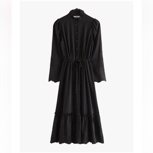 & OTHER STORIES PUFF SLEEVE BUTTON DOWN MIDI DRESS NWT